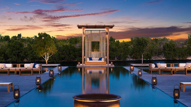 Amanyara pool sunset