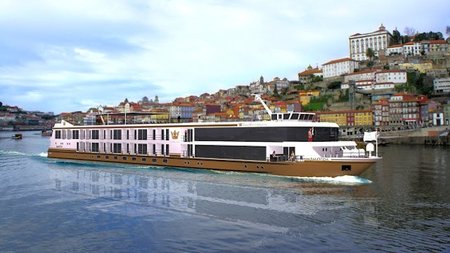 Actress Sharon Stone Christens AmaWaterways AmaVida